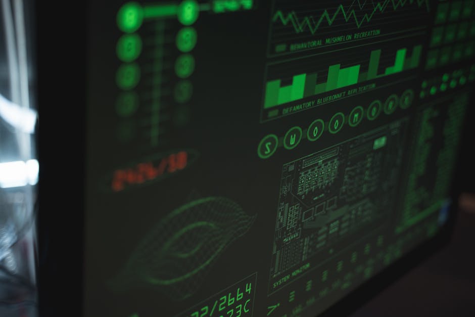 Schermo con visualizzazione dati e innovazione